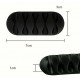 Organizador de cabos em silicone (para 5 cabos) Preto