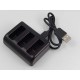 Carregador de 3 slots (Micro USB e USB 3.1 Tipo C) Para Baterias GoPro AHDBT-501