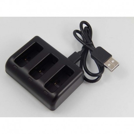 Carregador de 3 slots (Micro USB e USB 3.1 Tipo C) Para Baterias GoPro AHDBT-501