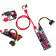 Placa Riser PCI-e 1x 16x / 60cm / USB3 / 2x6pin / Molex 009S