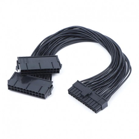 Sincronizador de Alimentação 24Pin Atx Mineração 30Cm/24 Pinos Cabo Duplo Psu 