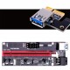 Placa Riser PCI-e 1x 16x / 60cm / USB3 / 2x6pin / Molex 009S
