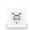  Tomada Eléctrica Interior de Parede com duas portas USB