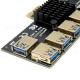 Multiplicador/Extensor Riser Pcie 1 a 7 Pci Express x16 USB