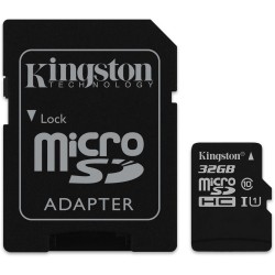 Pack Cartão de Memória Kingston de 32GB + Adaptador Duplo de MicroSD para Memory Stick Pro Duo