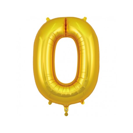 Balão Foil Número 0 de 40'' - 102cm Dourado