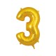 Balão Foil Número 0 de 40'' - 102cm Dourado