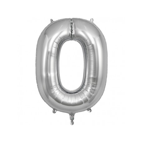 Balão Foil/ Festa/ Aniversário/ Evento Números De 0 a 9 de 102cm ( centímetros ) Prateado