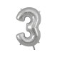 Balão Foil/ Festa/ Aniversário/ Evento Números De 0 a 9 de 102cm ( centímetros ) Prateado