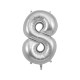 Balão Foil/ Festa/ Aniversário/ Evento Números De 0 a 9 de 102cm ( centímetros ) Prateado