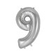 Balão Foil/ Festa/ Aniversário/ Evento Números De 0 a 9 de 102cm ( centímetros ) Prateado