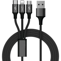  Cabo Multi USB - Cabo Lightning  Micro-USB  USB tipo-C