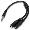 Adaptador Divisor de Auriculares Mini-Jack 3,5mm 3 pines Macho para 2x Mini-Jack 3 pines 