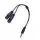 Adaptador Divisor de Auriculares Mini-Jack 3,5mm 3 pines Macho a 2x Mini-Jack 3 pines 