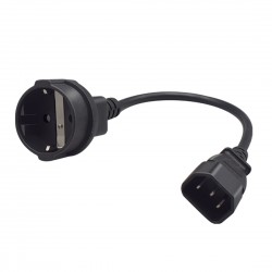 Cabo De Energia Elétrica IEC-60320 C14 Para Schuko Fêmea 20cm Para Alimentação