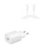 Carregador USB-C / Type-C Fast Charging 25W + Cabo USB-C para USB-C (ou Type C para Type C)