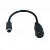 Conector/Cabo  Mini-DIN de 6 Pinos (PS2) Macho para Conector DIN de 5 Pinos Fêmea