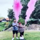  Canhão de confetes de revelação sexo bebé fumo género - 1 x azul e 1 x rosa