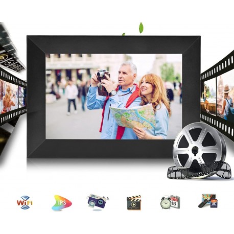   Moldura de Fotos Digital WiFi de 10 Polegadas com Memória de 16GB 