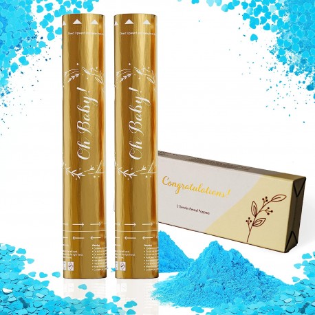 Canhão de Confetes de Revelação de Género, com Fumo Azul 