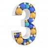 Número Três para Decoração de Balões 