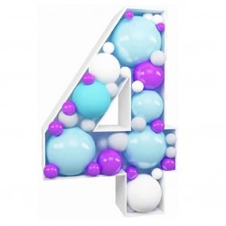Número Quatro para Decoração de Balões - PVC e KT Board