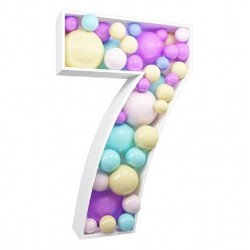 Número Sete para Decoração de Balões - PVC e KT Board