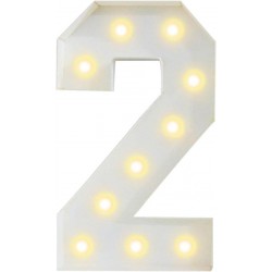 Número Dois Iluminado de Decoração em Grande Escala