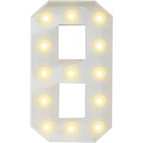 Número Oito Iluminado de Decoração em Grande Escala
