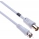 Cabo Coaxial Aéreo de 2m, Conector F para RF, Branco