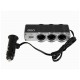 Tomada Tripla  12V/24V para Isqueiro de Carro com USB