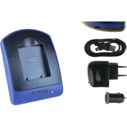 Carregador Multifuncional USB/Carro/Corrente para Baterias Olympus Li-40B/42B