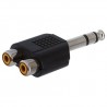 Adaptador RCA Dual Fêmea para Jack Stereo Macho 6.35mm