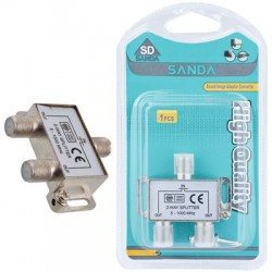 Adaptador Spliter de Cabo Coaxial 2-Vias