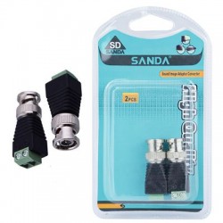 Pack de 2 Adaptadores Conector BNC para AV com 2 Parafusos