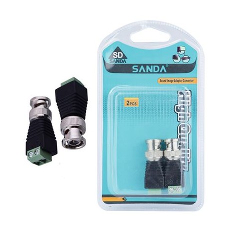 Pack de 2 Adaptadores Conector BNC para AV com 2 Parafusos
