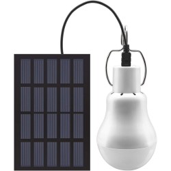 Lâmpada LED Solar Portátil com Painel Solar Incluído