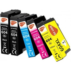 Pack de 5 Cartuchos de Tinta Compatíveis com Epson 604XL