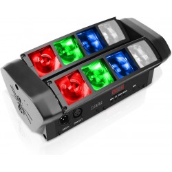 Cabeça de Luz  Móvel para DJ Spider com 8 LEDs RGBW, Controlo DMX-512 e Som Activado 