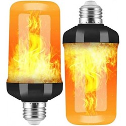 Pacote de 2 Lâmpadas LED E27 de 4W com Efeito de Chama e Sensor de Gravidade 
