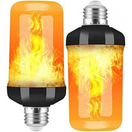 Pacote de 2 Lâmpadas LED E27 de 4W com Efeito de Chama e Sensor de Gravidade 