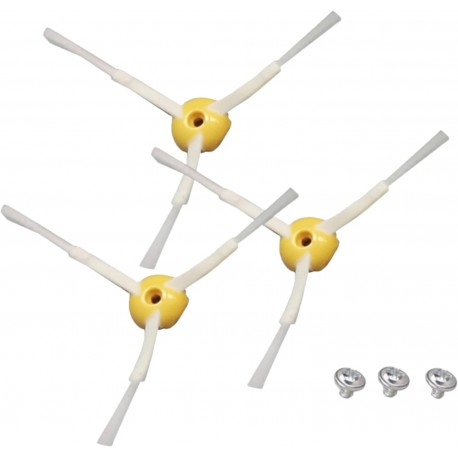 Conjunto de 3 Escovas Laterais de Substituição para Aspiradores Roomba Séries 500, 600 e 700 