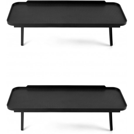 Prateleira de Ecrã Superior em Plástico Preto, 120 x 310 mm - Pack de 2