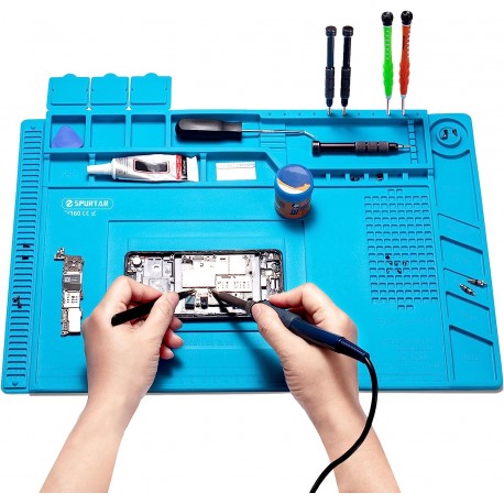 Tapete de Soldadura de Silicone Anti-Estático e Resistente ao Calor 