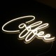 Letreiro Decorativo 'Café' em Néon LED Branco Quente