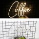 Letreiro Decorativo 'Café' em Néon LED Branco Quente