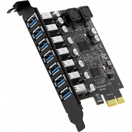 Placa de Expansão PCIe USB 3.0 com 7 Portas 
