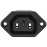 Conector IEC C13 Feminino para Montagem em Painel Chassis - 15A, 250V