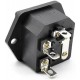 Conector IEC C14 Macho com Porta-Fusíveis - 10A 250V