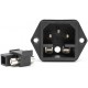 Conector IEC C14 Macho com Porta-Fusíveis - 10A 250V